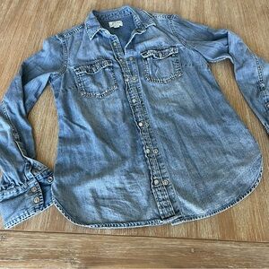 J Crew Western style, vintage indigo Button-Up Shirt, 2